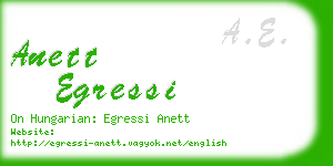 anett egressi business card